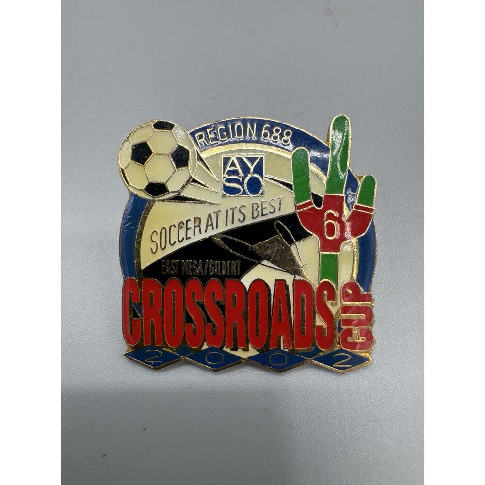 Vintage Soccer AYSO Arizona‎ Region 688 Crossroads Cup Lapel Pin 2002